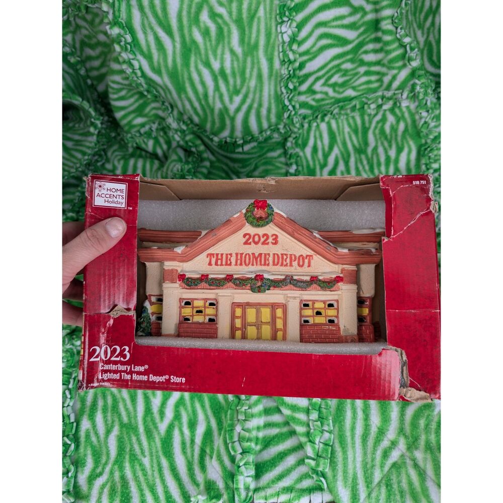 2023 Canterbury Lane Lighted The Home Depot Storefront Christmas Village Decor